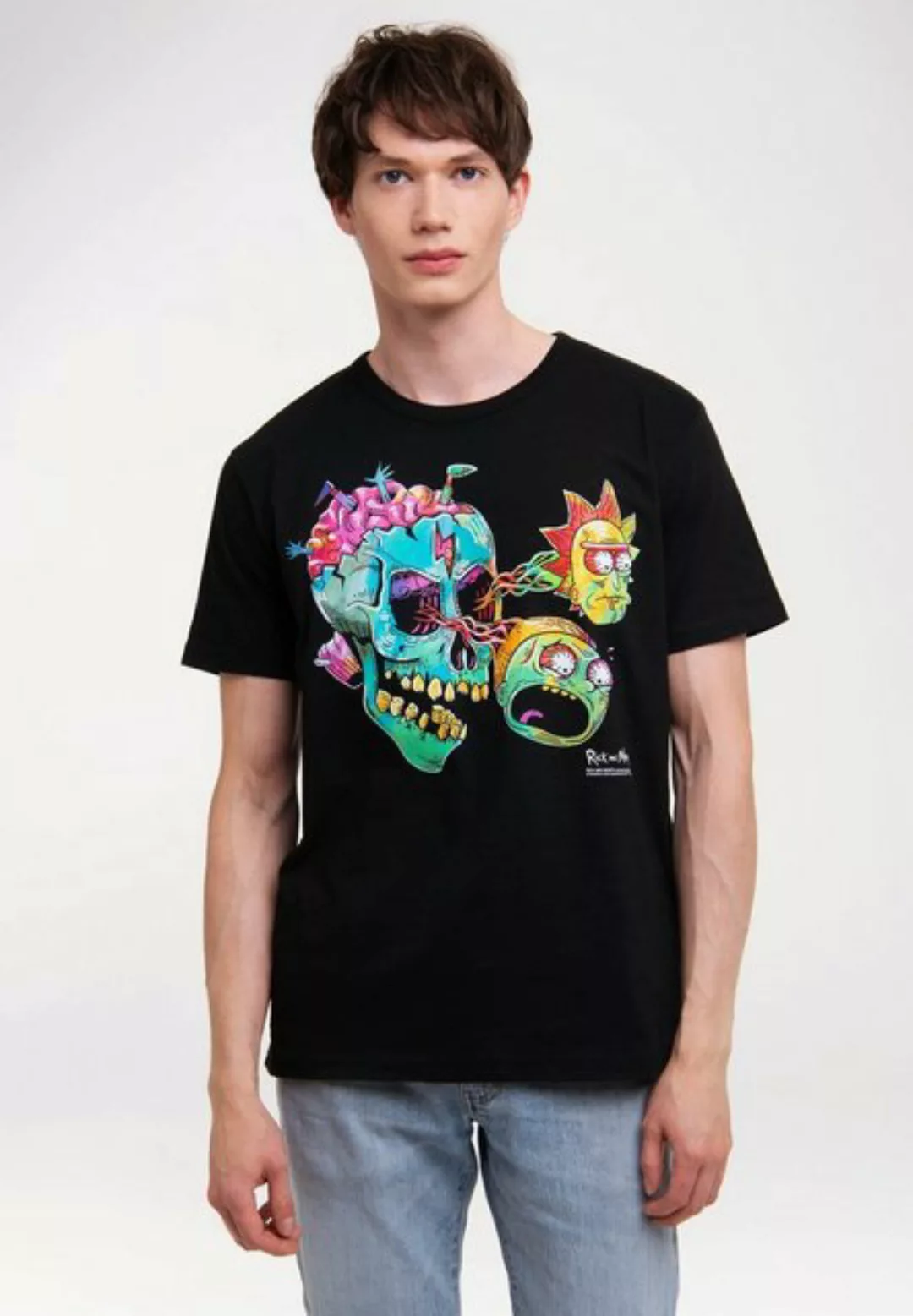 LOGOSHIRT T-Shirt Rick & Morty - Eyeball Skull mit lizenziertem Print günstig online kaufen