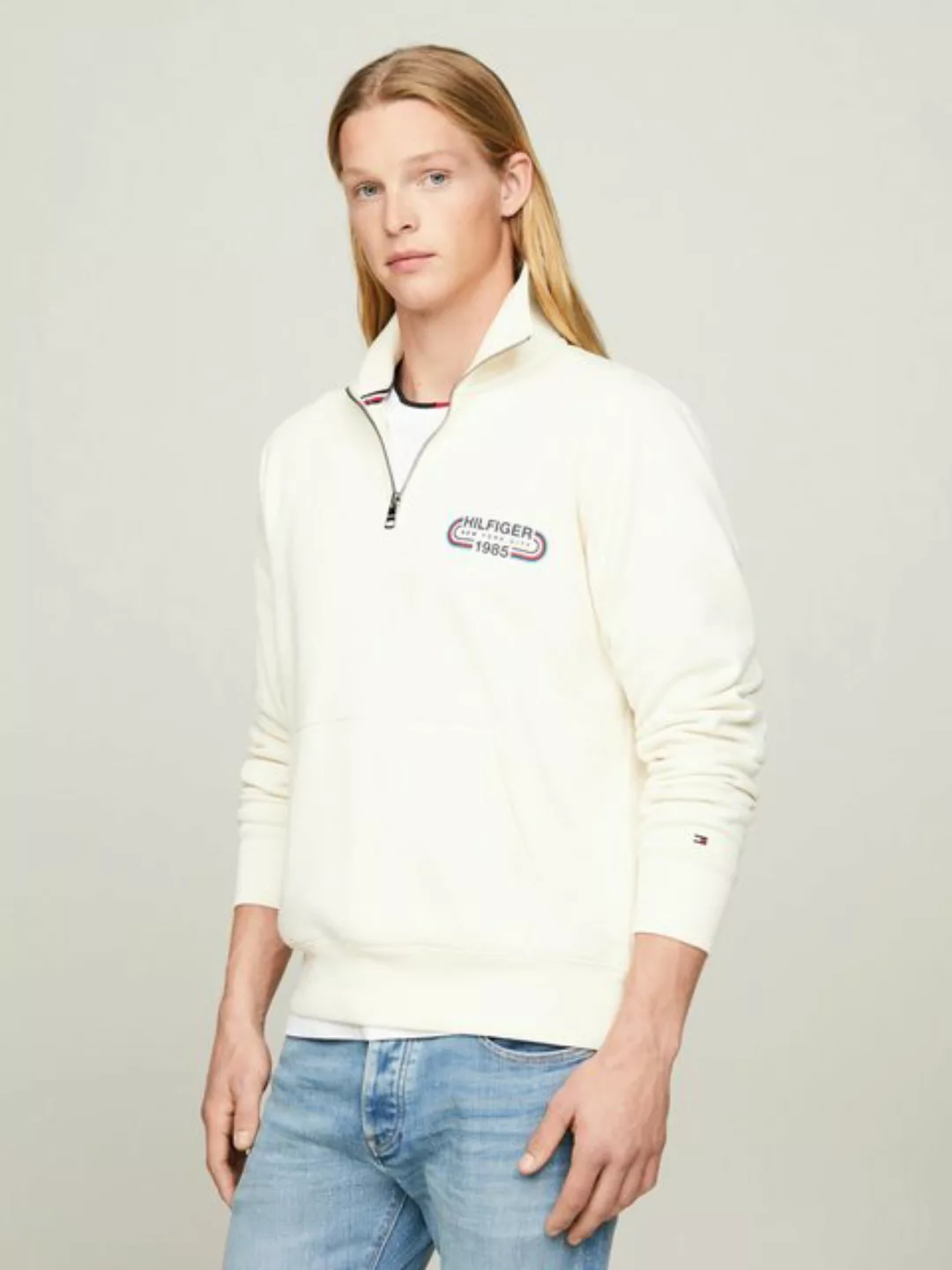 Tommy Hilfiger Sweatshirt HILFIGER TRACK GRAPHIC HALF ZIP günstig online kaufen