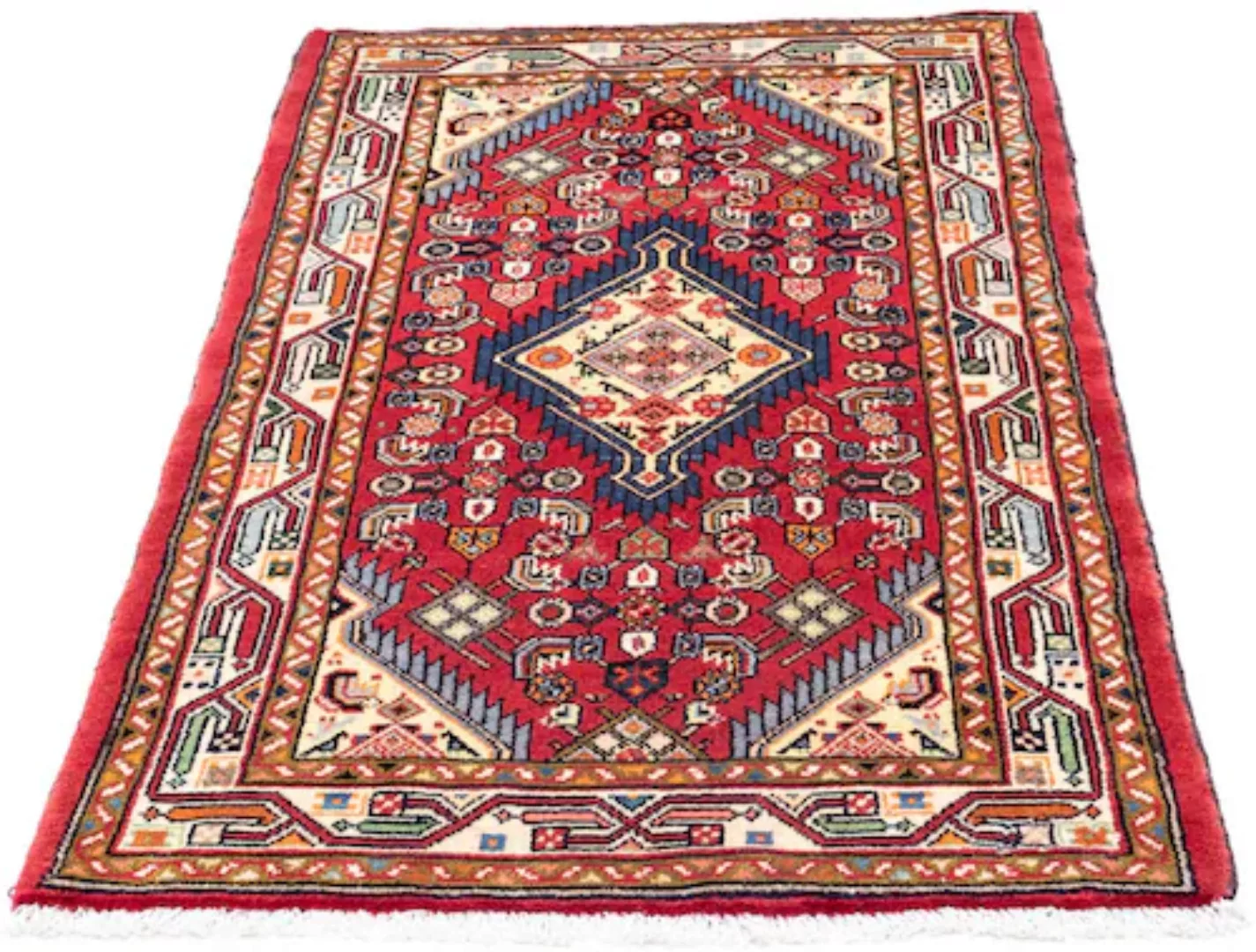 morgenland Wollteppich »Hosseinabad Medaillon Rosso scuro 125 x 80 cm«, rec günstig online kaufen