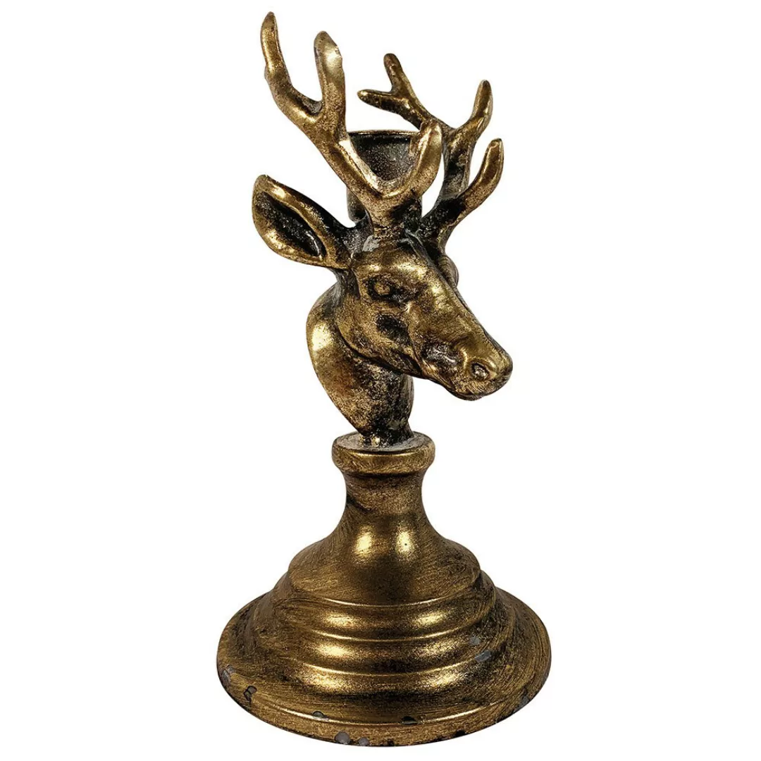 Kerzenhalter Hirsch gold Messing Antik-Stil Kerzenständer Vintage Rustikal günstig online kaufen