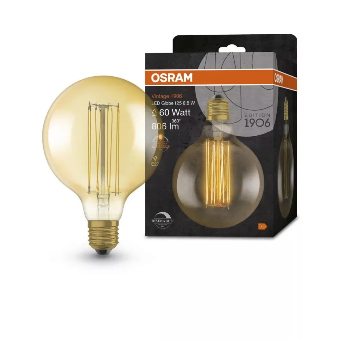 OSRAM LED Filament Lampe ersetzt 60W E27 Globe - G125 8,8W 806lm 2200K dimm günstig online kaufen