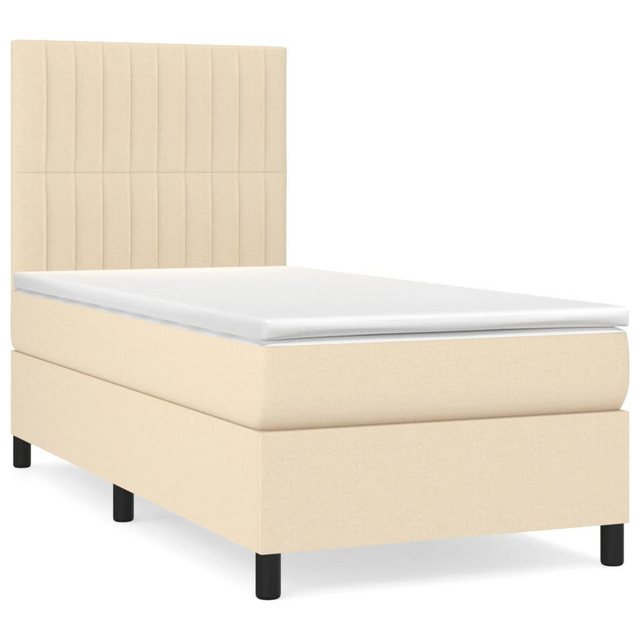 vidaXL Boxspringbett Boxspringbett mit Matratze Creme 100x200 cm Stoff Bett günstig online kaufen