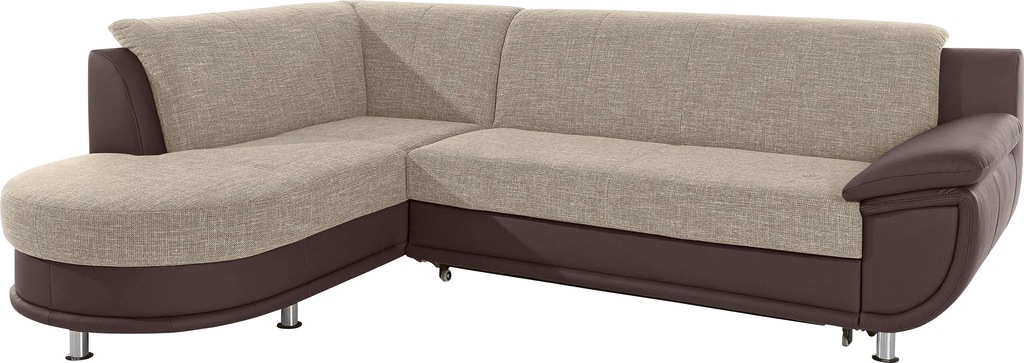 TRENDMANUFAKTUR Ecksofa "Rondo 3, zeitlos und bequem, Materialmix, breite A günstig online kaufen