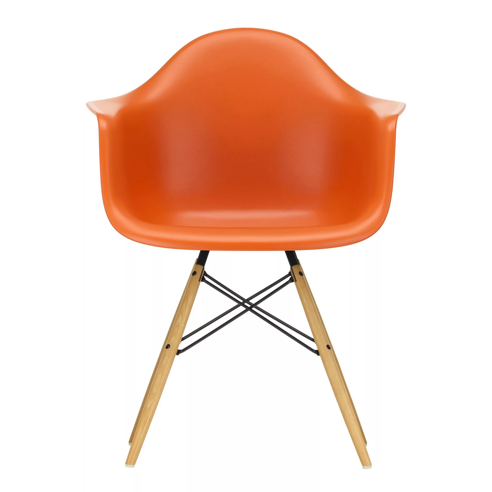 Vitra - Eames Plastic Armchair DAW Gestell Esche - rostiges orange/Sitzscha günstig online kaufen