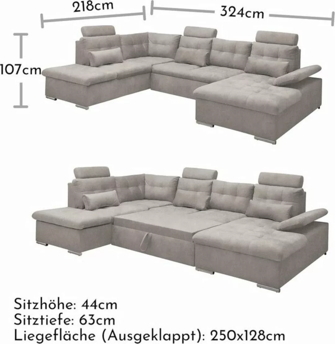 freiraum Wohnlandschaft MEDAN, taupe" - 324x107x170/218 (BxHxT) günstig online kaufen