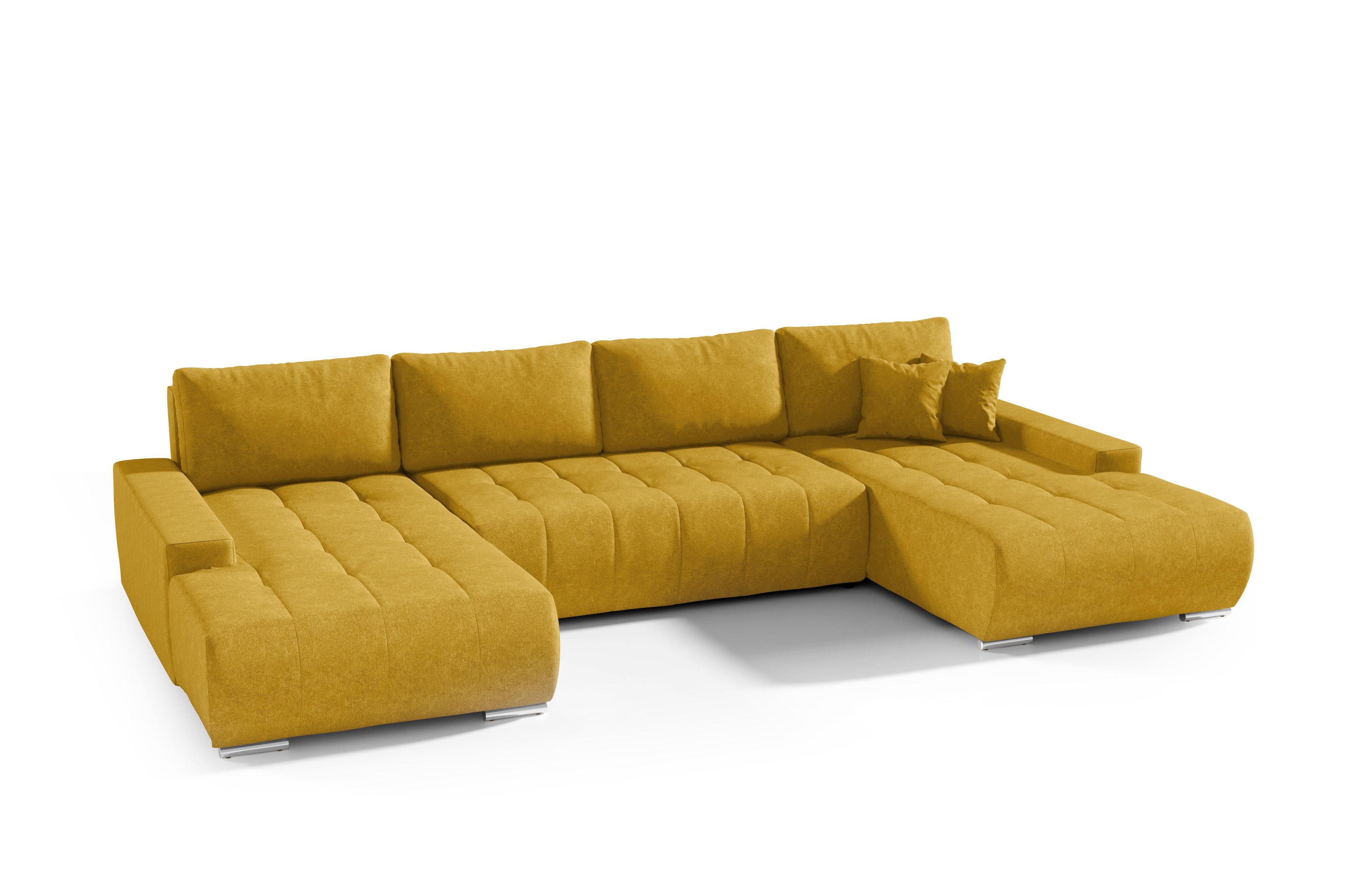 Compleo Ecksofa mit Schlaffunktion aus Velourstoff günstig online kaufen