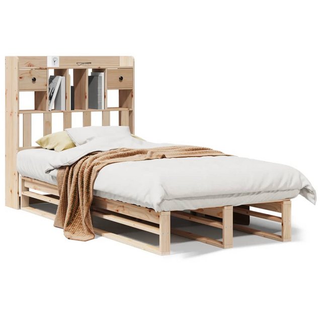 vidaXL Bett, Bücherregalbett ohne Matratze 75x190 cm Massivholz Kiefer günstig online kaufen