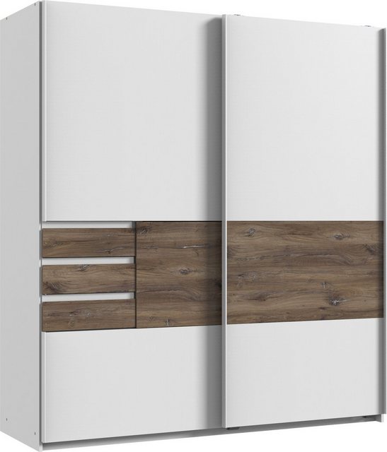 freiraum Schwebetürenschrank Bamberg (BxH: 180x198 cm) in WEISS + FLAGSTAFF günstig online kaufen