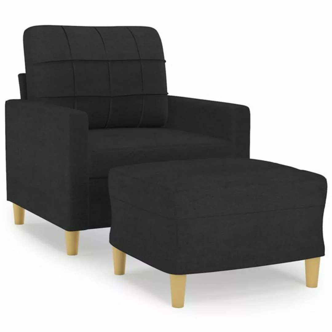 vidaXL Sofa Sofa mit Hocker Stoff verschiedene Farben, Schwarz günstig online kaufen