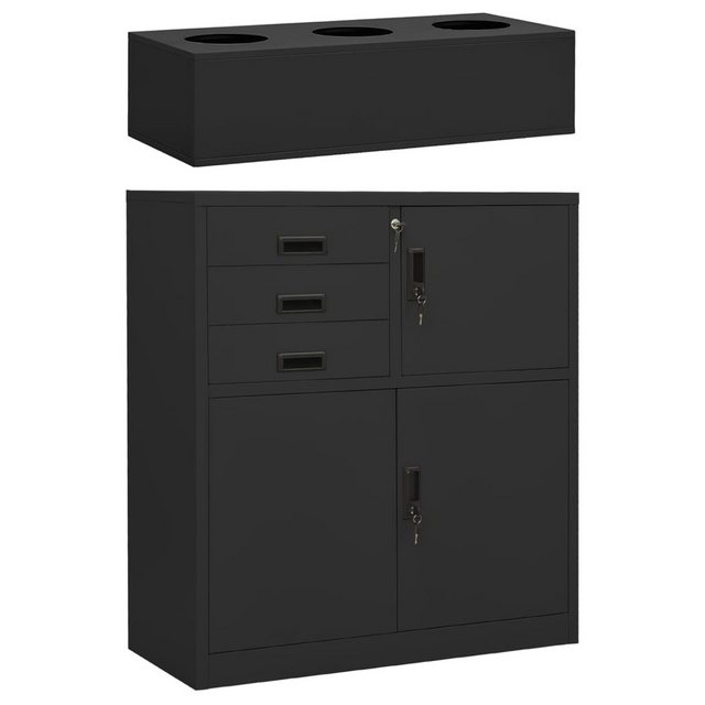 vidaXL Aktenschrank Büroschrank mit Pflanzkasten Anthrazit 90x40x125 cm Sta günstig online kaufen