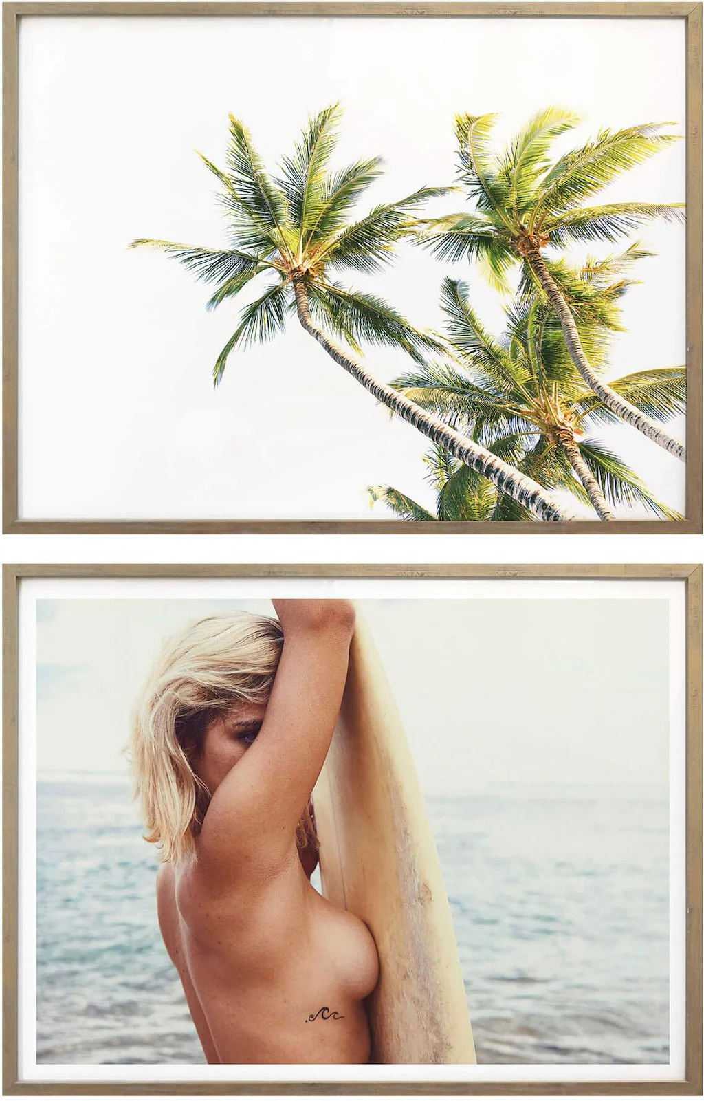 Wall-Art Poster "Sexy Surfer Paradies Palmen Urlaub", (Set, 2 St.), Collage günstig online kaufen