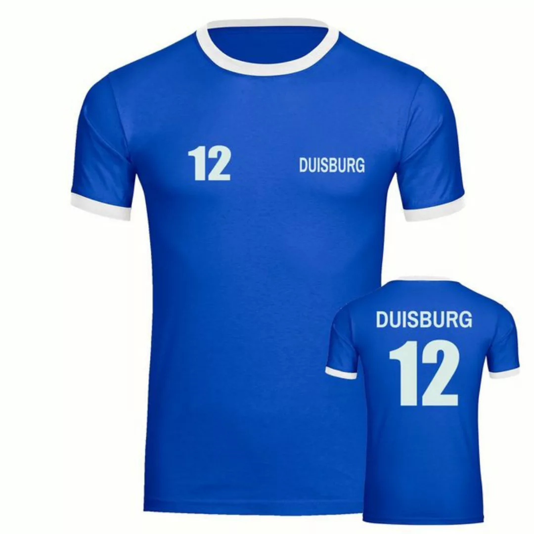 multifanshop T-Shirt Kontrast Duisburg - Trikot 12 - Männer günstig online kaufen