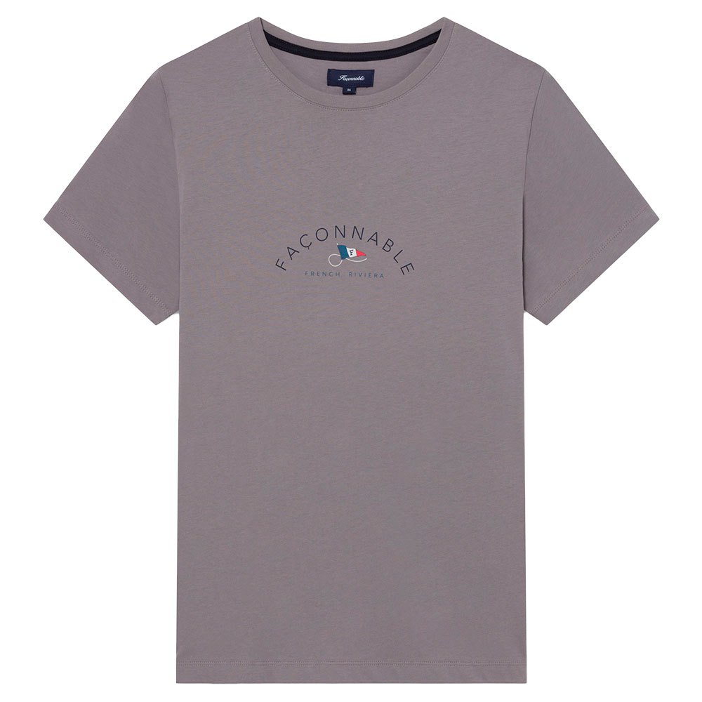 FaÇonnable Club Ffr Flag Print Kurzärmeliges T-shirt 2XL Light Grey Marl günstig online kaufen
