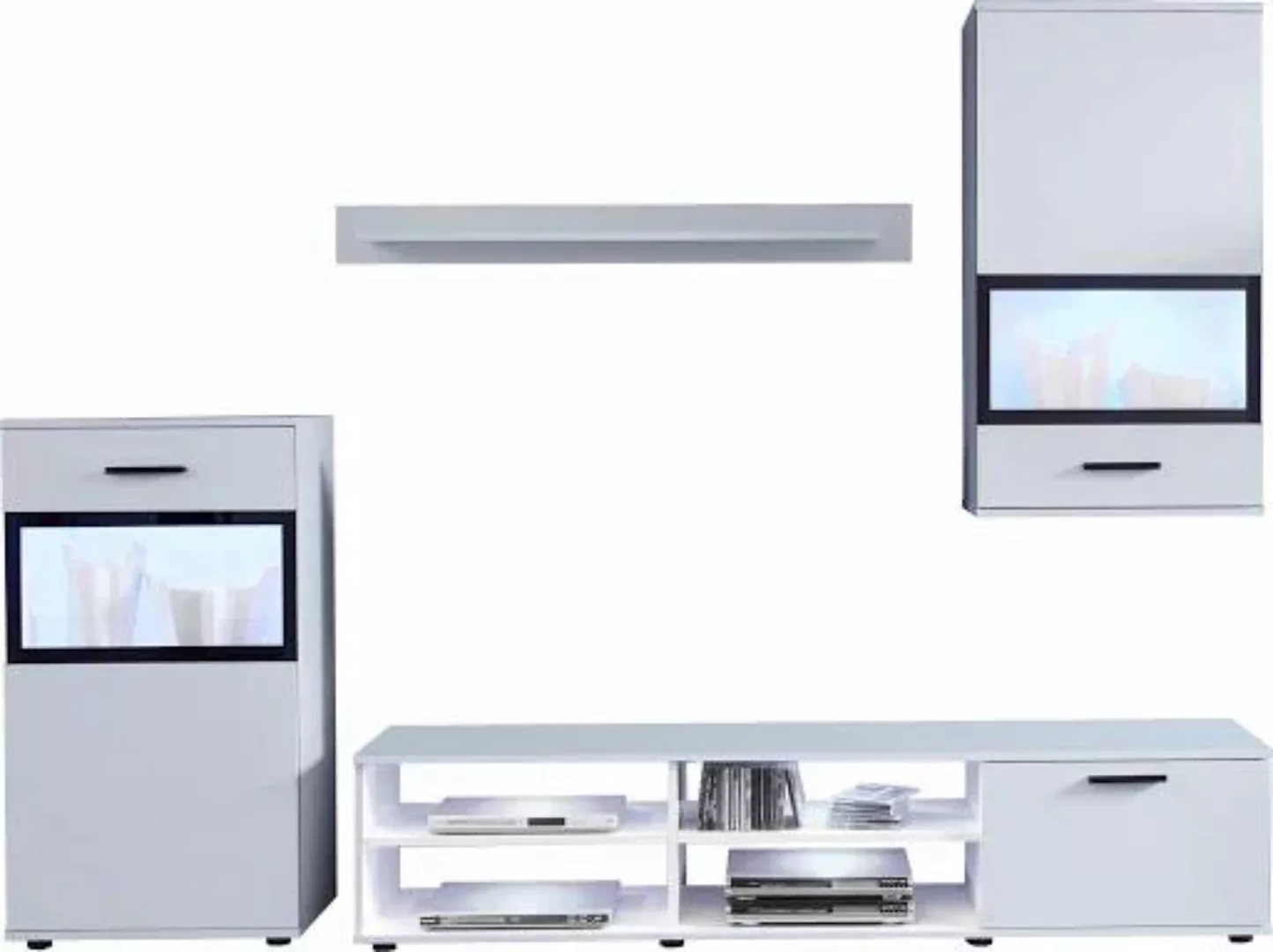 INOSIGN Wohnwand "Ajnur", (Set, 4 St.), modernes Design, Beleuchtung option günstig online kaufen