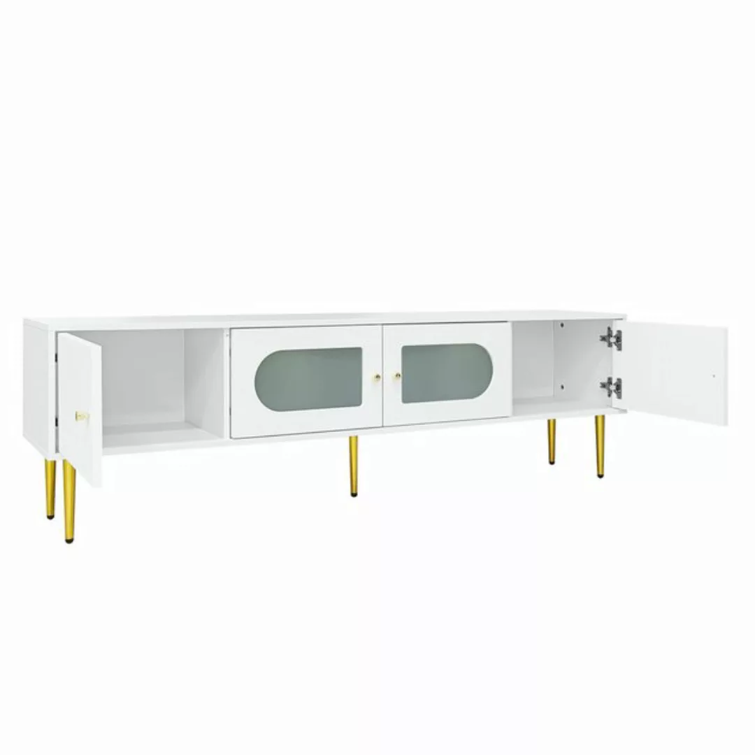 Odikalo TV-Schrank TV-Unterschrank TV-Board Weißer Korpus Golden 35KG Tragk günstig online kaufen