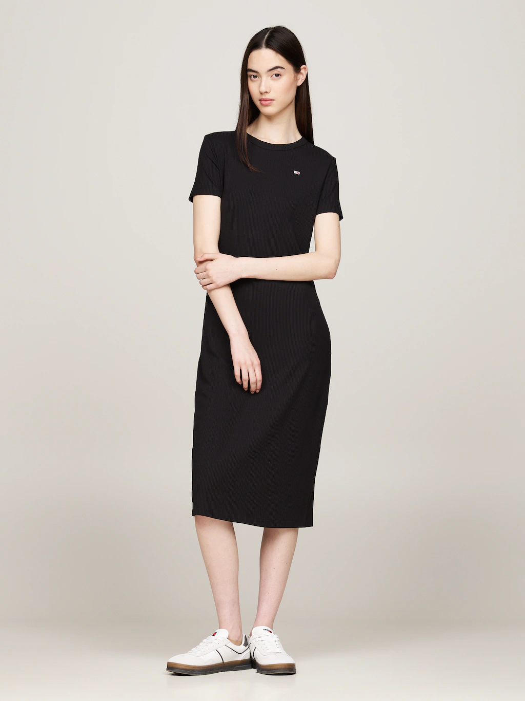 Tommy Jeans Jerseykleid "TJW RIB BODYCON MIDI DRESS", in gerippter Struktur günstig online kaufen