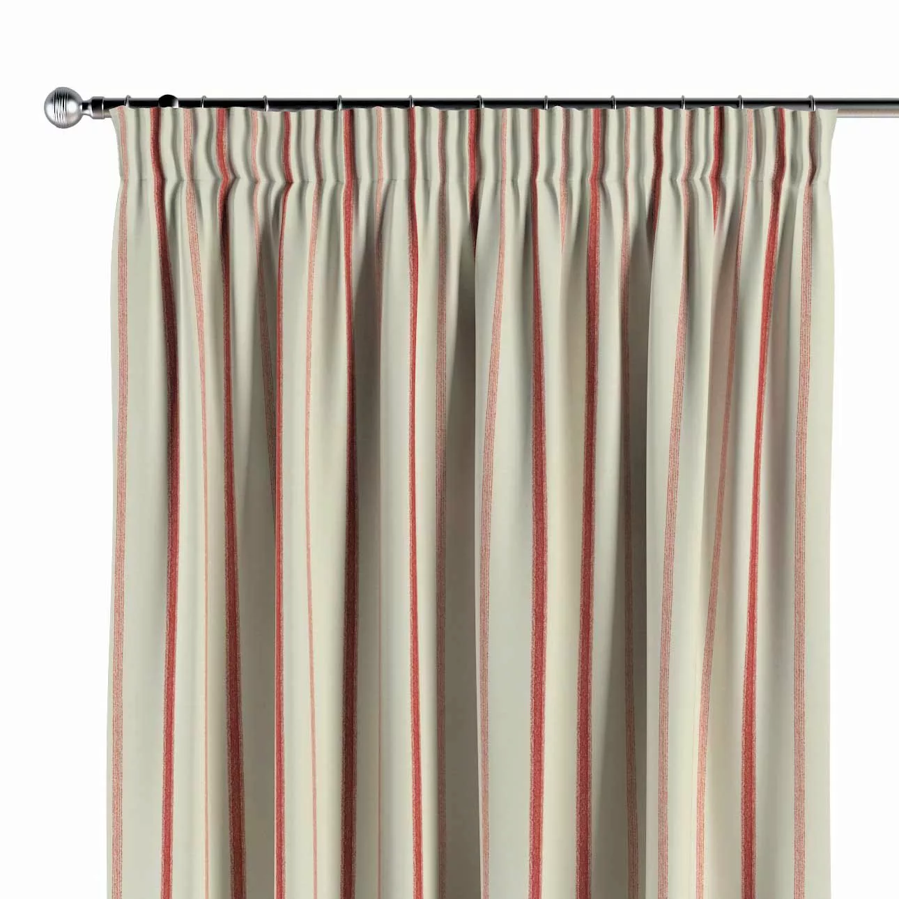 Vorhang mit Kräuselband, creme- rot gestreift, Avinon (129-15) günstig online kaufen