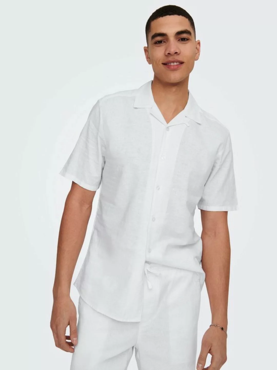 ONLY & SONS Kurzarmhemd ONSCAIDEN SS SOLID RESORT LINEN NOOS günstig online kaufen