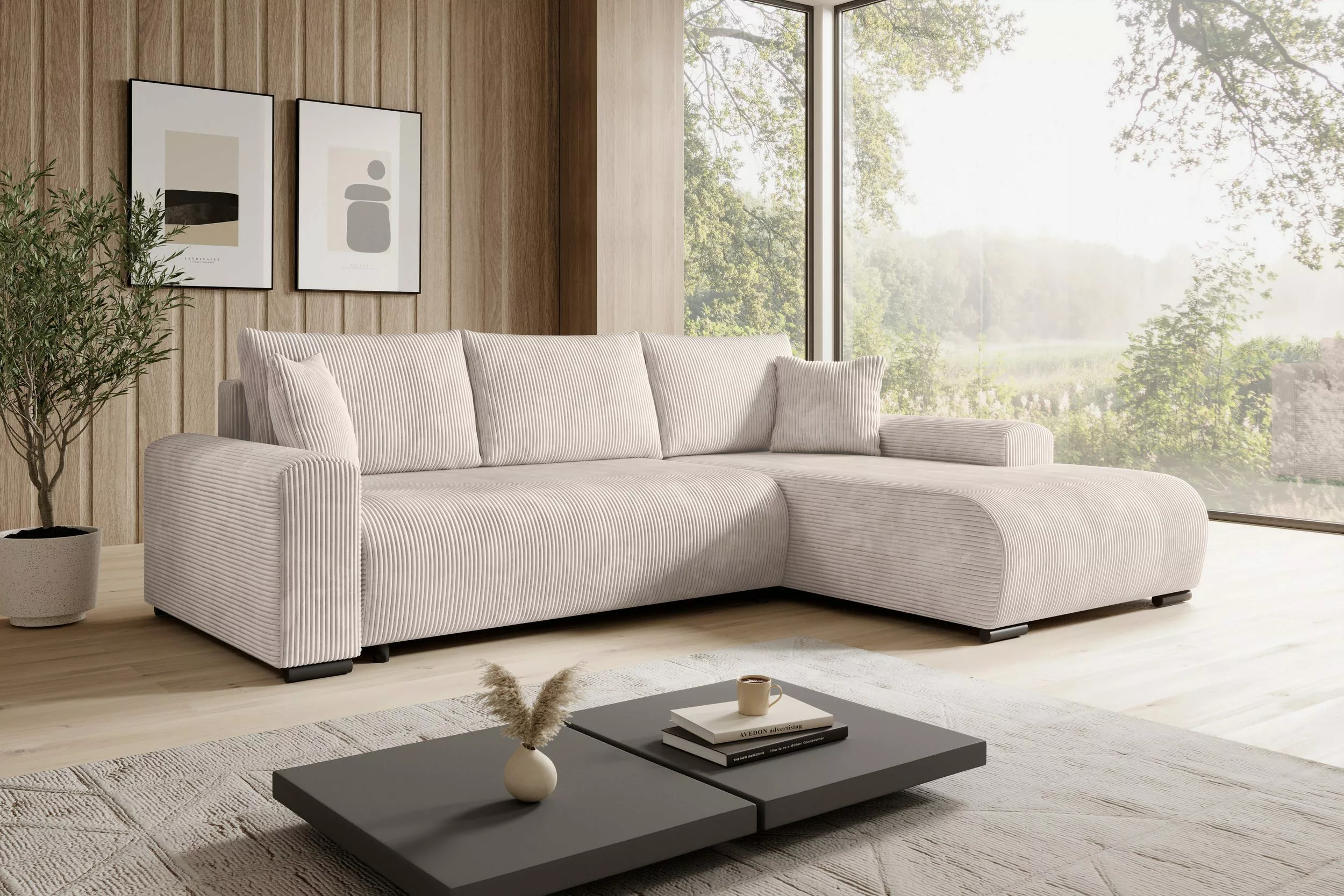 storez24 Ecksofa Ellen - Vanilla, mit günstig online kaufen