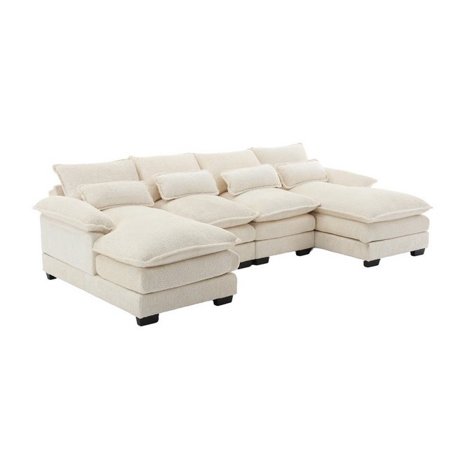 HAUSS SPOLE Ecksofa 4-Sitzer-Schlafsofa Big Sofa Sitzgruppe mit 4 Lendenkis günstig online kaufen