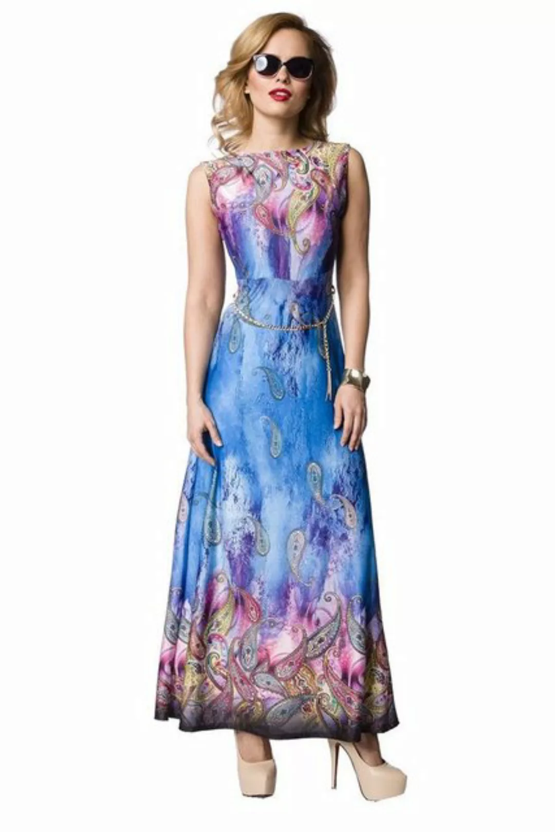 Sommerkleid Maxikleid Strandkleid langes Kleid Sommerkleid mit Gürtelkette günstig online kaufen