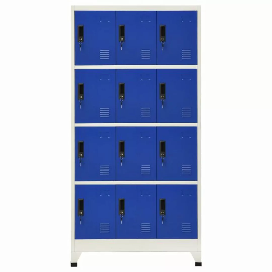 vidaXL Mehrzweckschrank Schließfachschrank Grau und Blau 90x45x180 cm Stahl günstig online kaufen