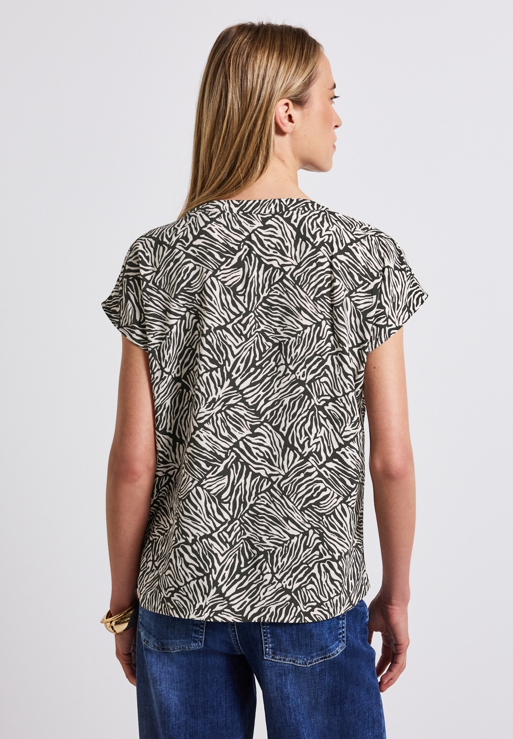 STREET ONE Kurzarmbluse mit Minimal Print günstig online kaufen