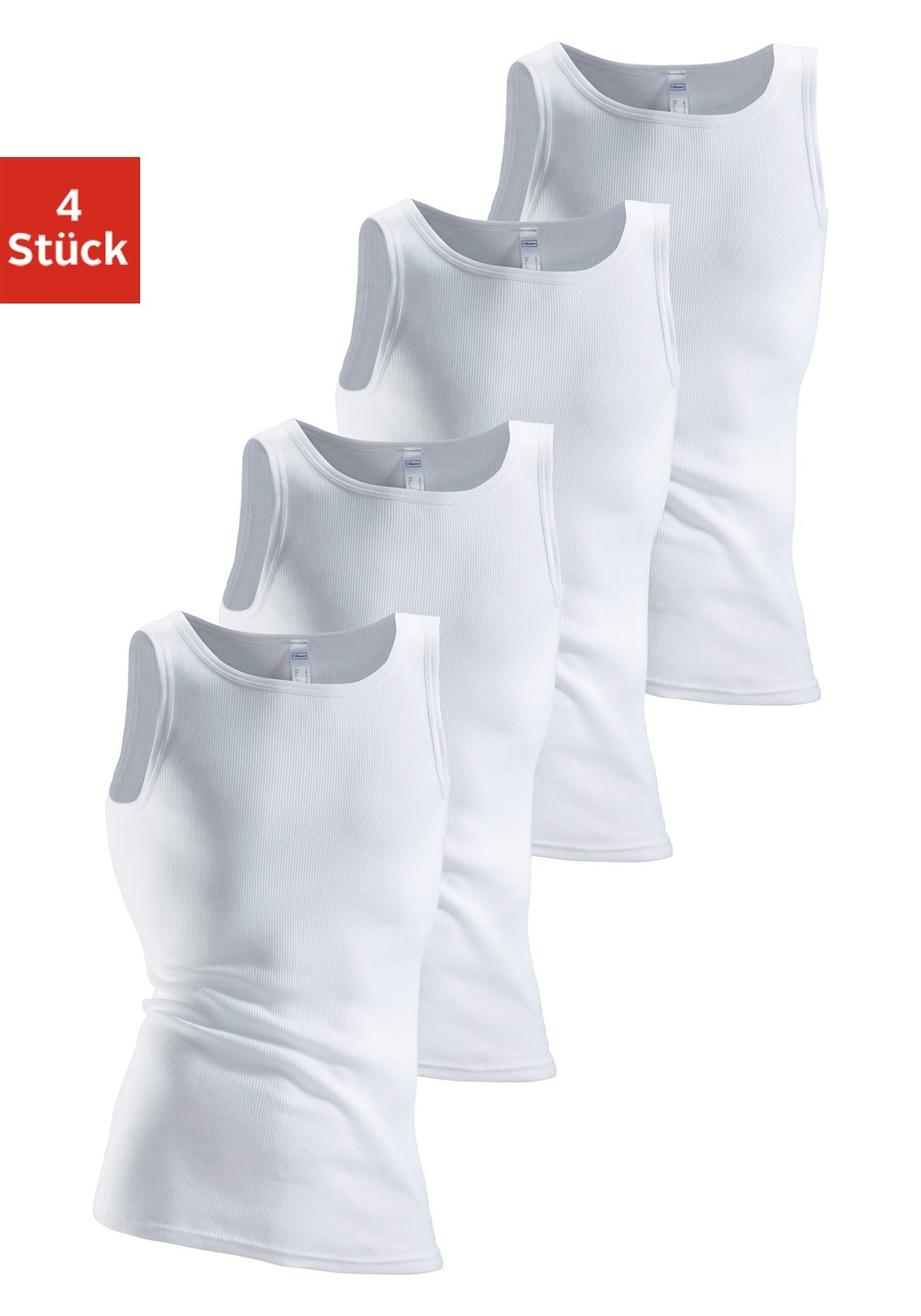 Clipper Unterhemd, (4 St.), aus Doppelripp, Tanktop, Unterziehshirt günstig online kaufen