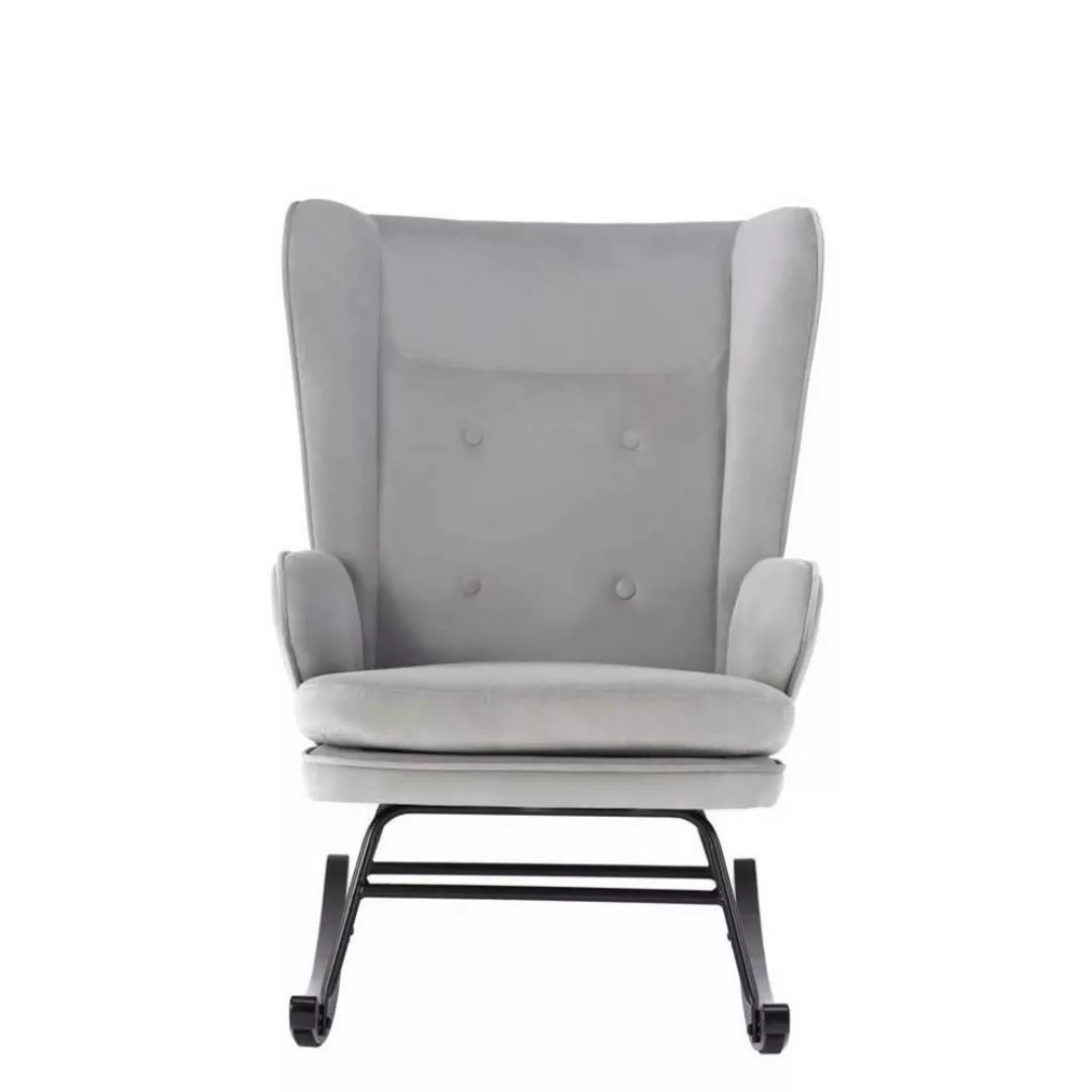 Schaukelstuhl im Skandi Design Samt günstig online kaufen