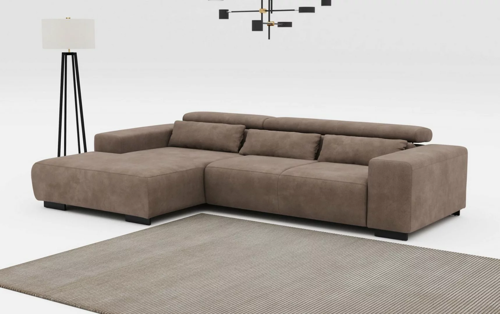 COTTA Ecksofa "Side L-Form, mit Kopfteilverstellung und Zierkissen", option günstig online kaufen