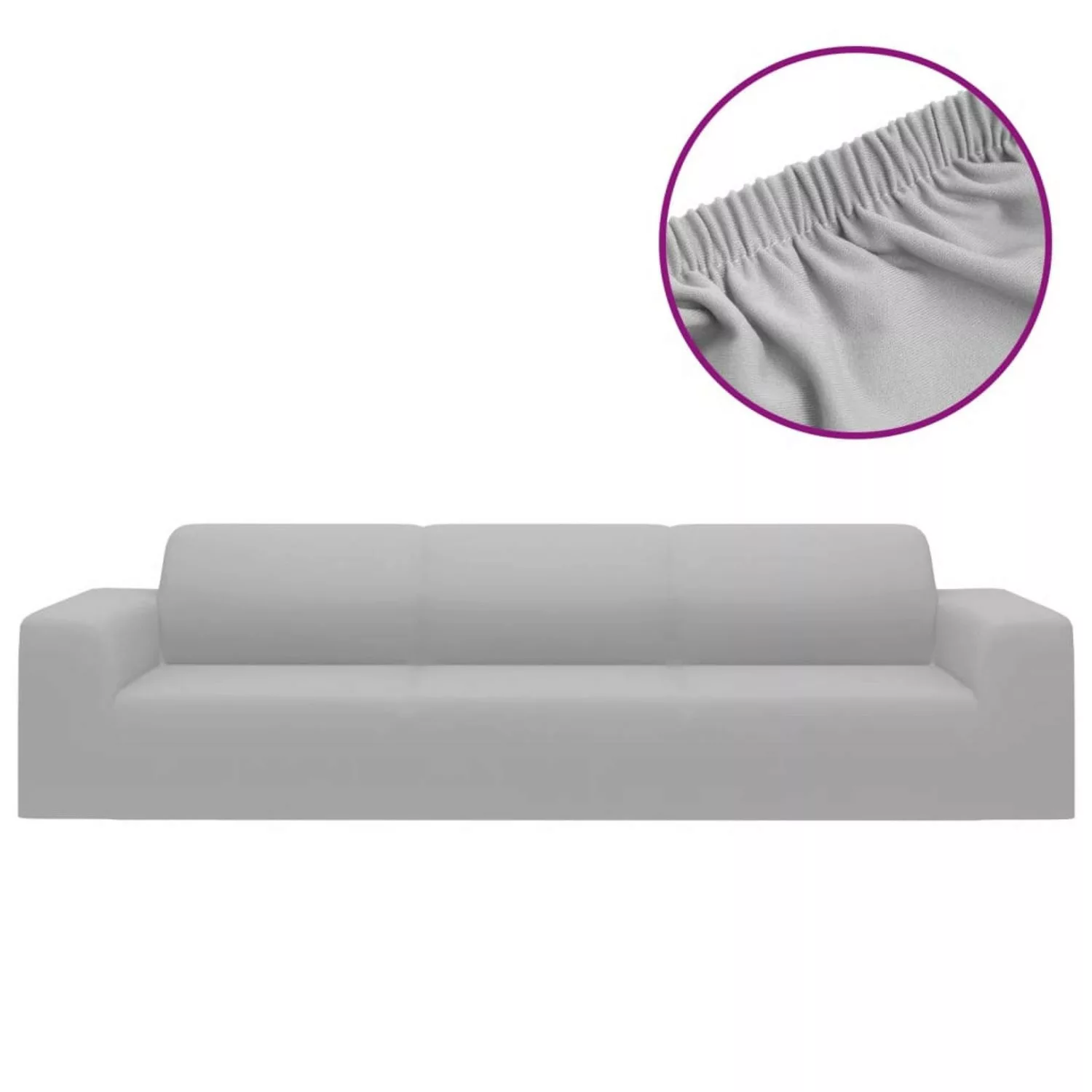 vidaXL Stretch Sofahusse 4-Sitzer Grau Polyester-Jersey günstig online kaufen