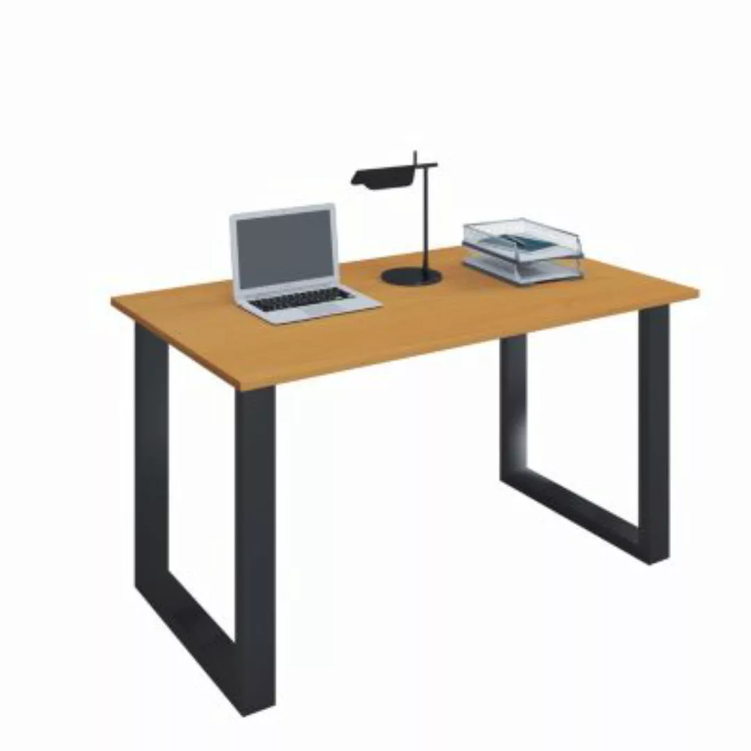 VCM Holz Schreibtisch Computertisch Arbeitstisch Büromöbel Lona U SW braun günstig online kaufen