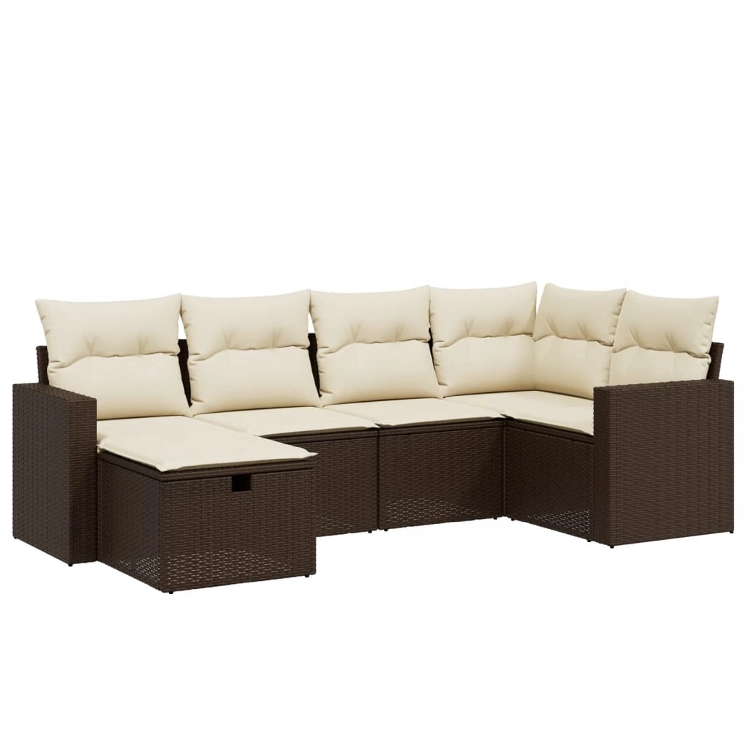 vidaXL 6-Tlg Garten-Sofagarnitur mit Kissen Braun Poly Rattan 3263489 günstig online kaufen
