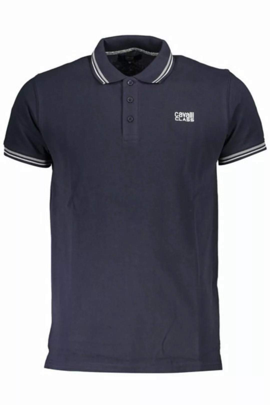 Cavalli Class Poloshirt Herren Kurzarm-Polohemd Blau mit Kontrastdetails & günstig online kaufen