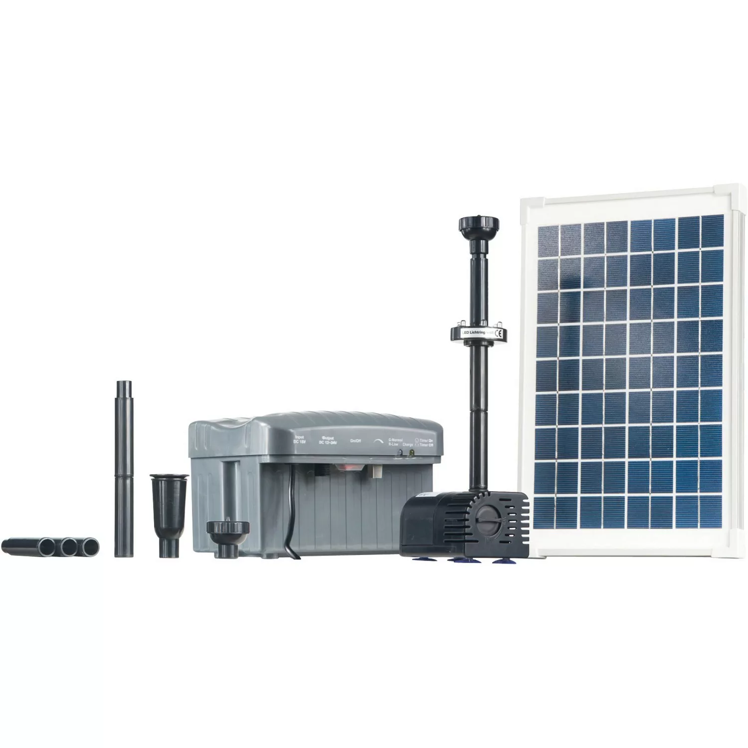 Heissner Solar-Teichpumpen-Set 750 l/h mit LED günstig online kaufen