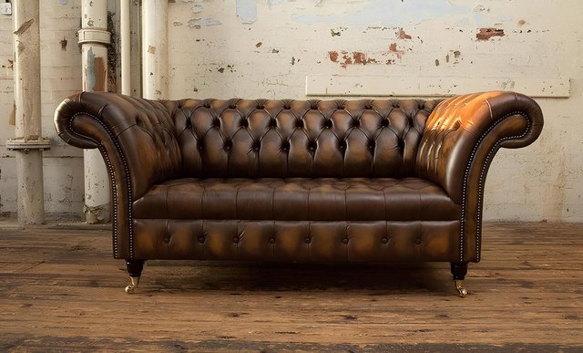 Xlmoebel Sofa Neu Designer Zweisitzer Chesterfield Polstersofa aus Leder un günstig online kaufen