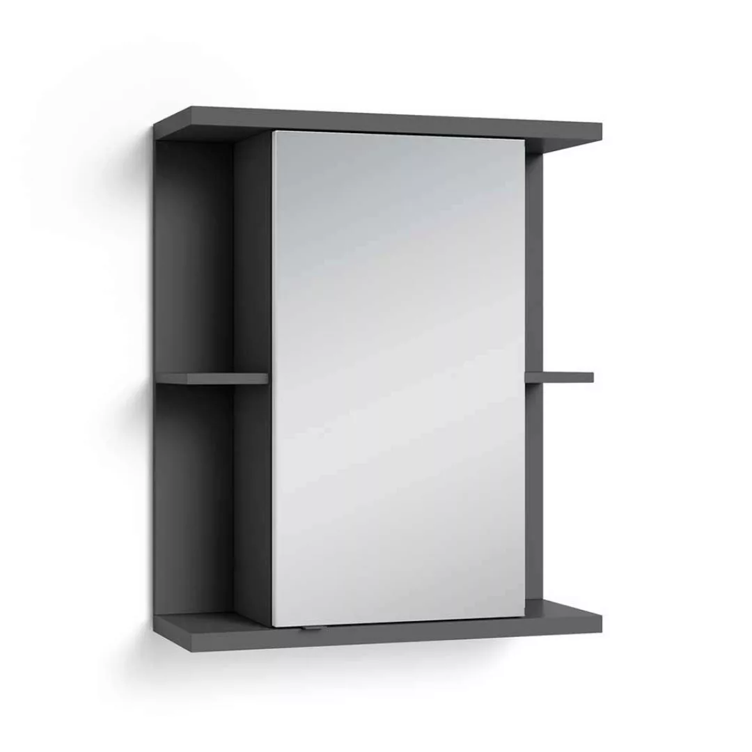 Spiegelschrank Bad modern in Anthrazit melaminbeschichtet 60x70x25 cm günstig online kaufen