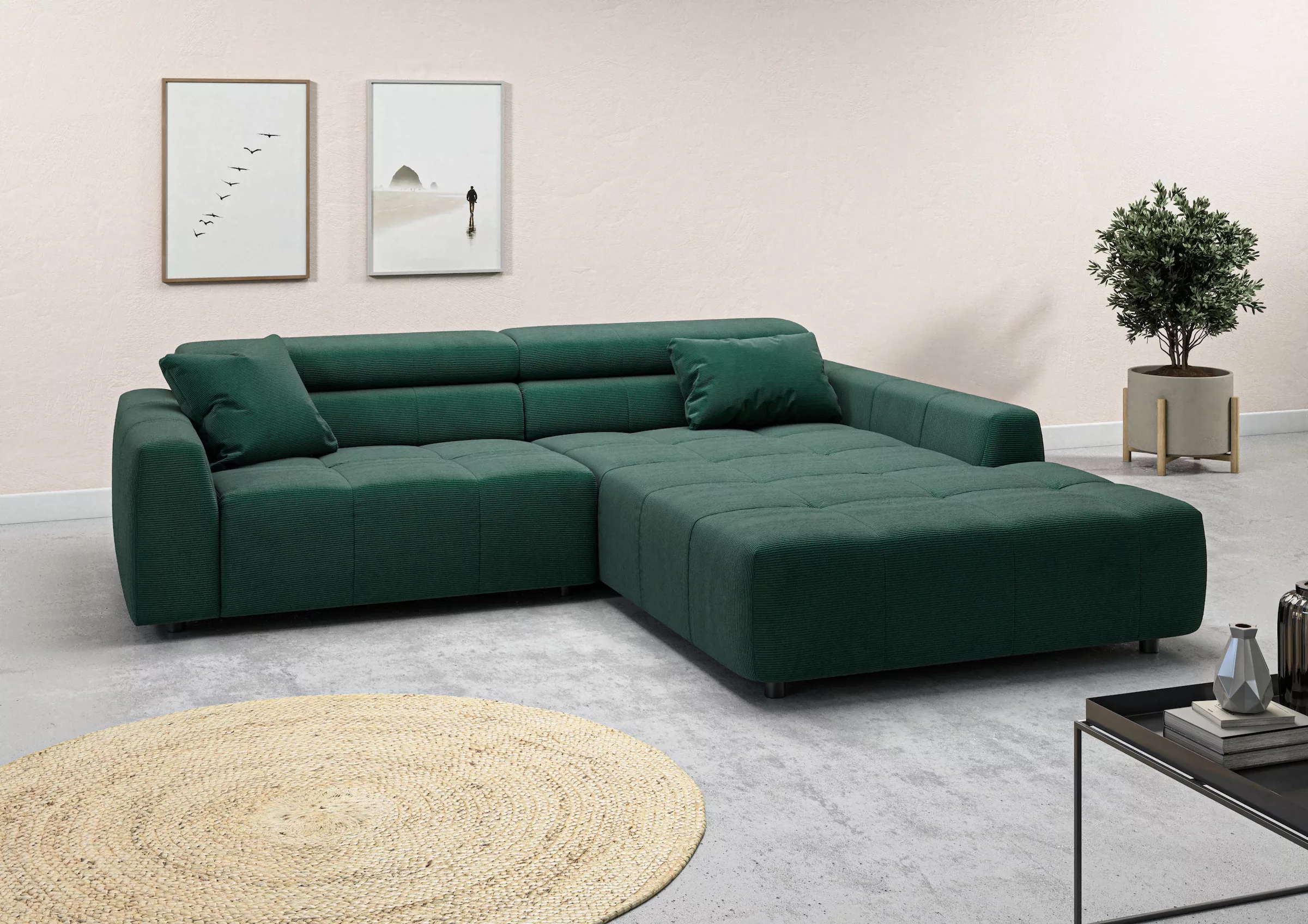 3C Candy Ecksofa Denver auch mit Cord- und Easy care-Bezug, Kopfteilverstel günstig online kaufen