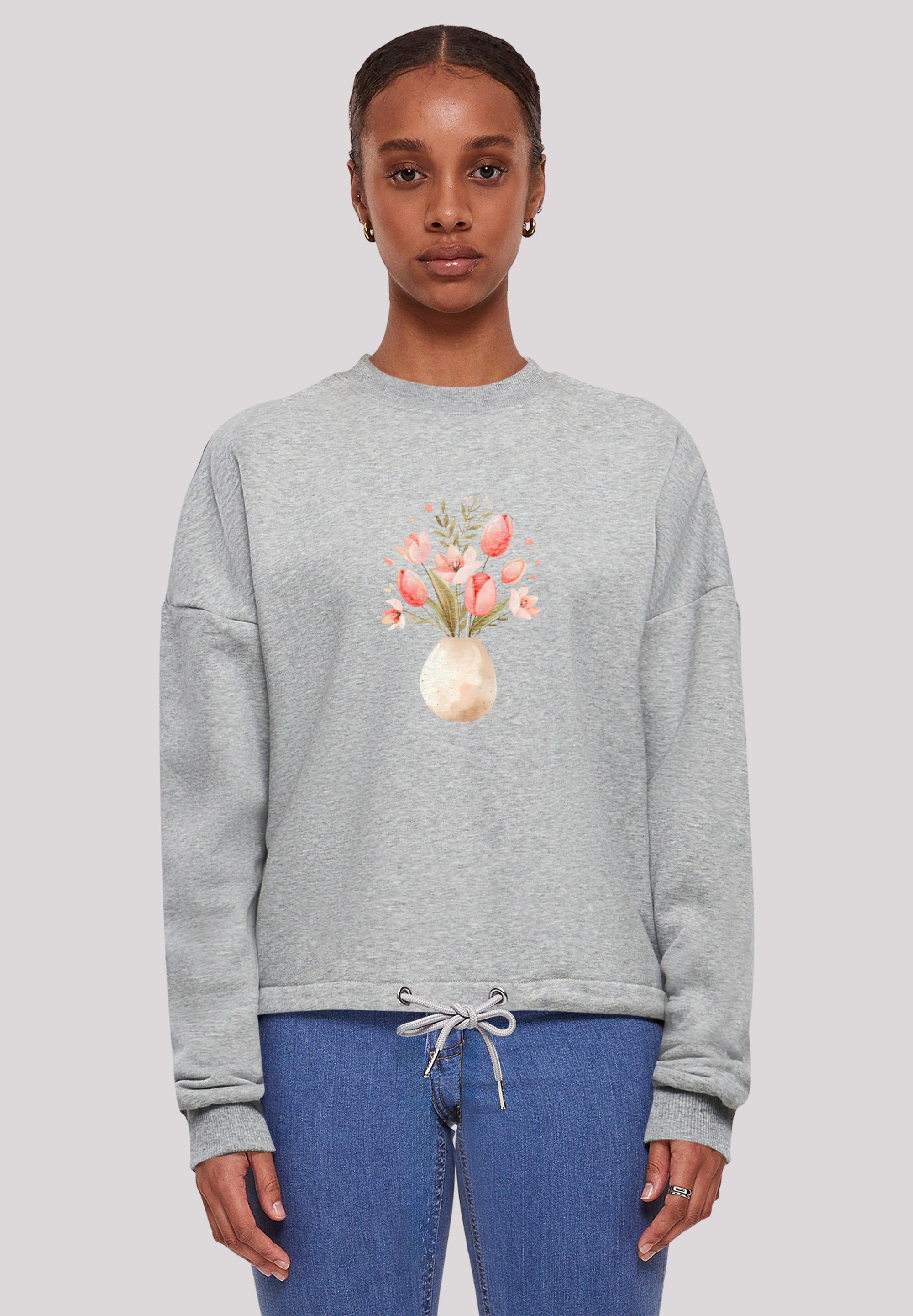 F4NT4STIC Sweatshirt "Rosa Frühlingsblumenstrauß in Vase", Premium Qualität günstig online kaufen