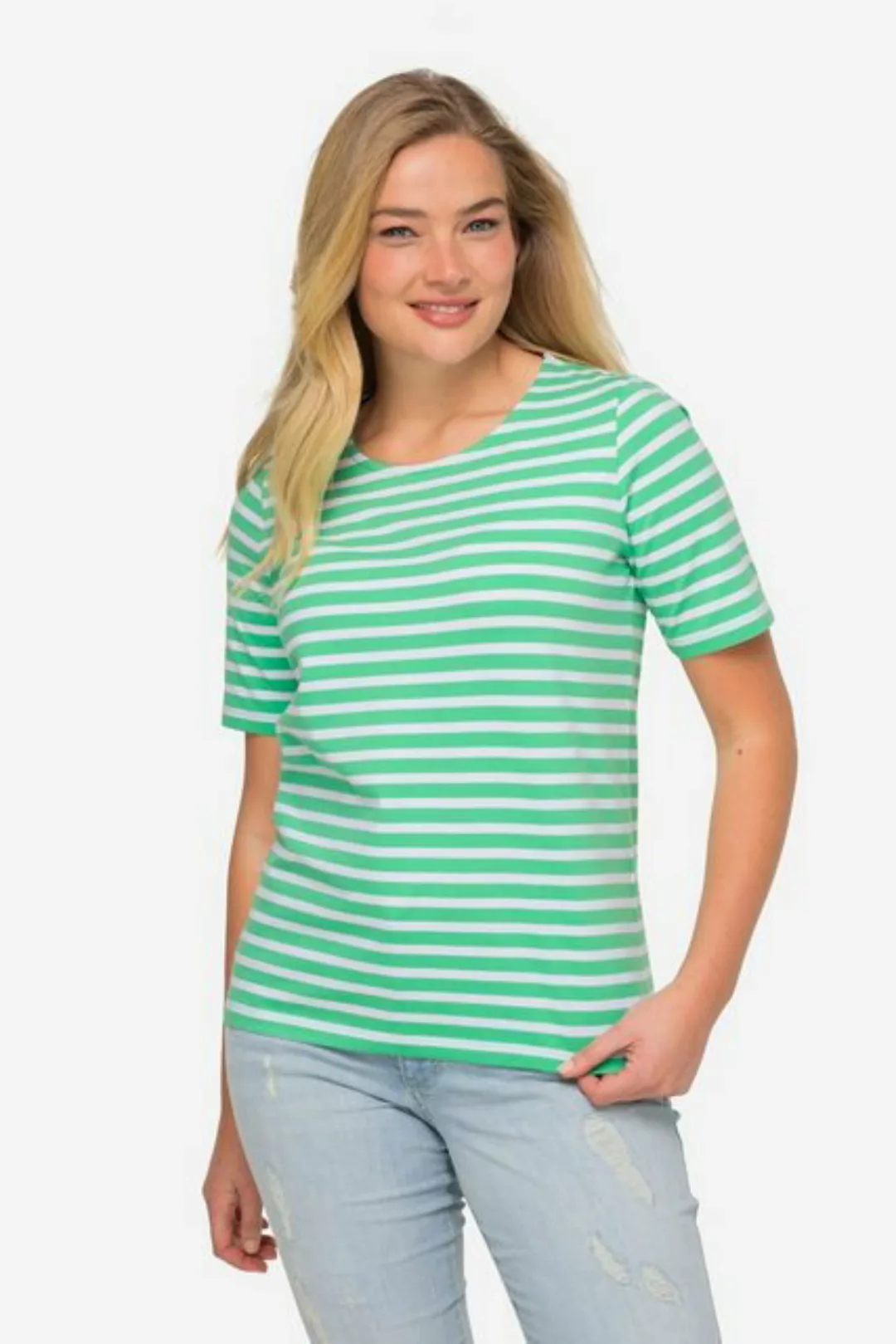 Laurasøn Rundhalsshirt T-Shirt Classic Fit Streifen Rundhals Halbarm günstig online kaufen