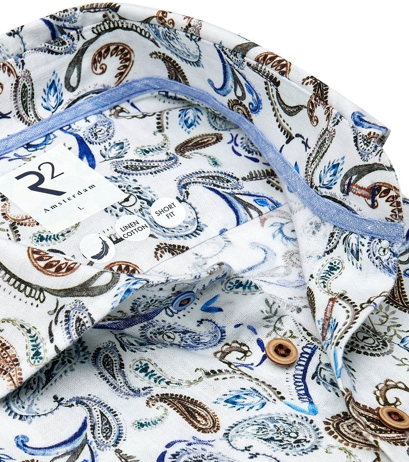 R2 Japanese Leinen Hemd Paisley Weiß - Größe XXL günstig online kaufen