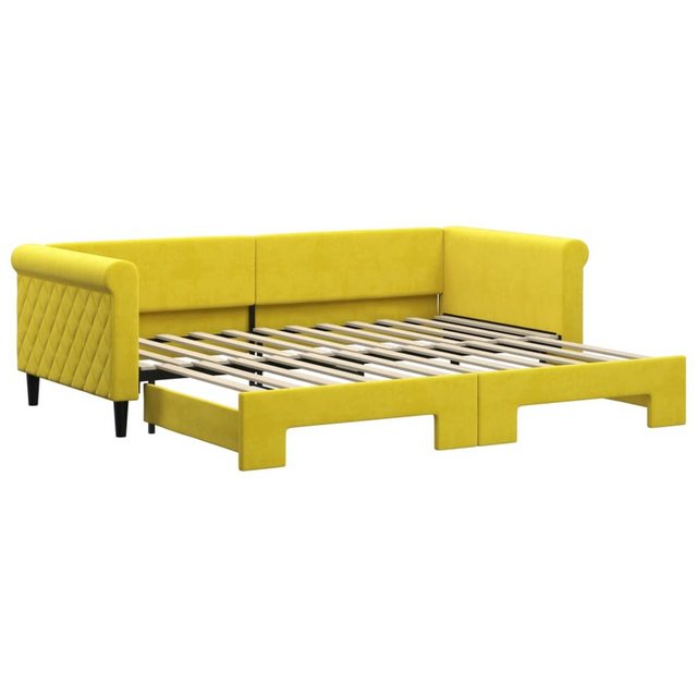 vidaXL Gästebett Gästebett Tagesbett Ausziehbar Gelb 90x200 cm Samt Bett Be günstig online kaufen