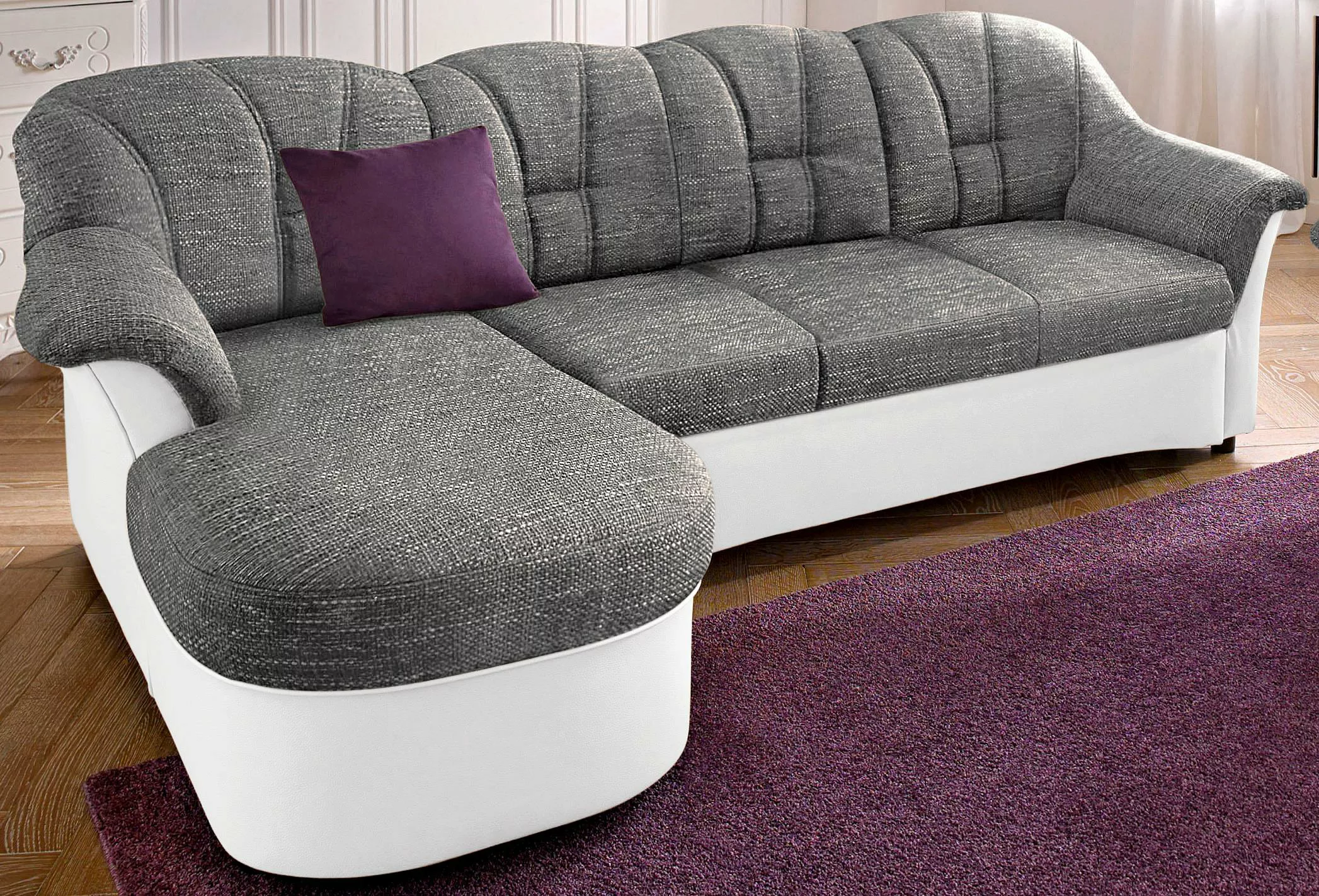 DOMO collection Ecksofa "Flores Schlafsofa, B/T/H: 233/142/86 cm, L-Form", günstig online kaufen