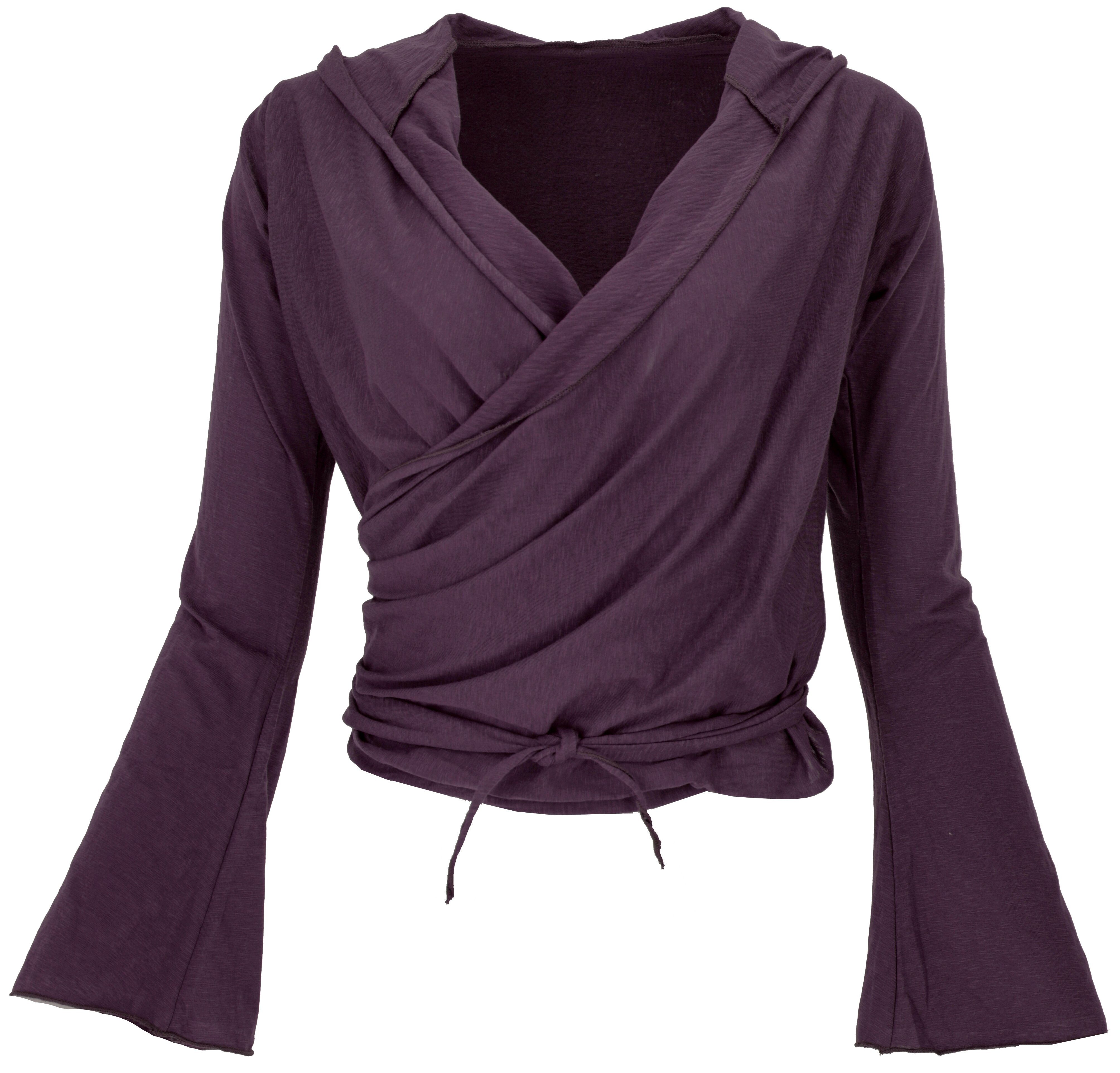 Guru-Shop Longsleeve Wickelshirt, Yogashirt, Langarmshirt mit.. günstig online kaufen