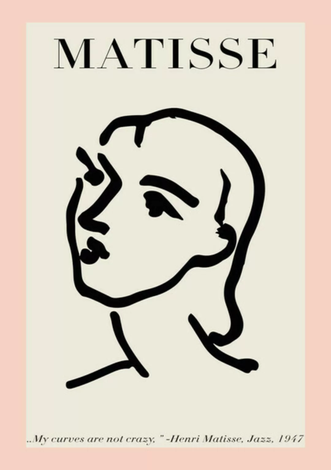 Poster / Leinwandbild - Matisse – Frauengesicht Rosa-beige günstig online kaufen