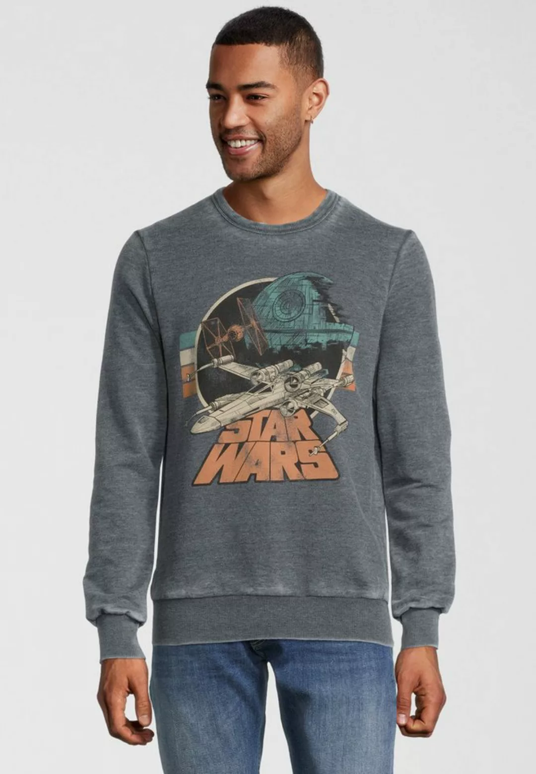 Recovered Sweatshirt Star Wars Empire Strikes Back Retro X-Wing günstig online kaufen