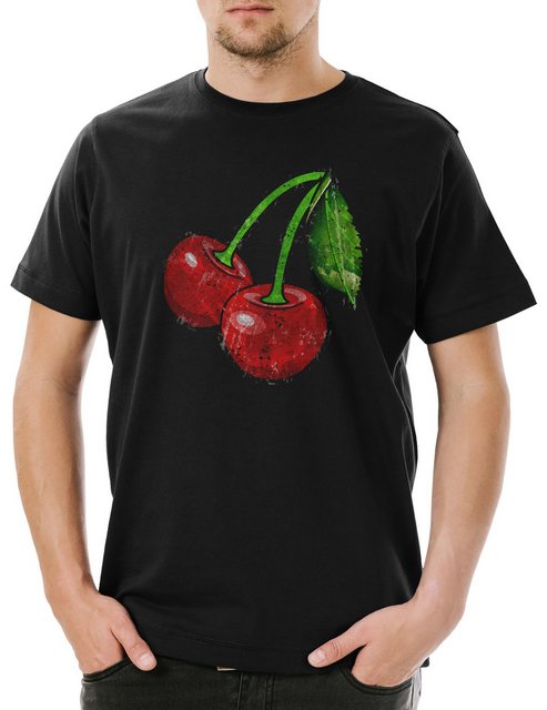 Urban Backwoods Print-Shirt Oldschool Cherries Vintage Logo I Herren T-Shir günstig online kaufen