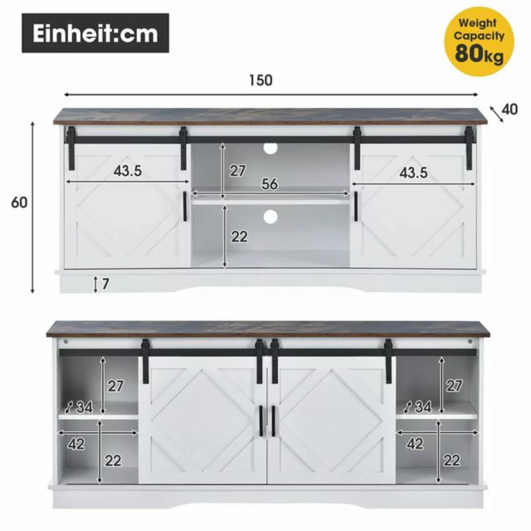 HAUSS SPLOE TV-Schrank TV-Schrank Fernsehtisch TV Board TV- Lowboard günstig online kaufen