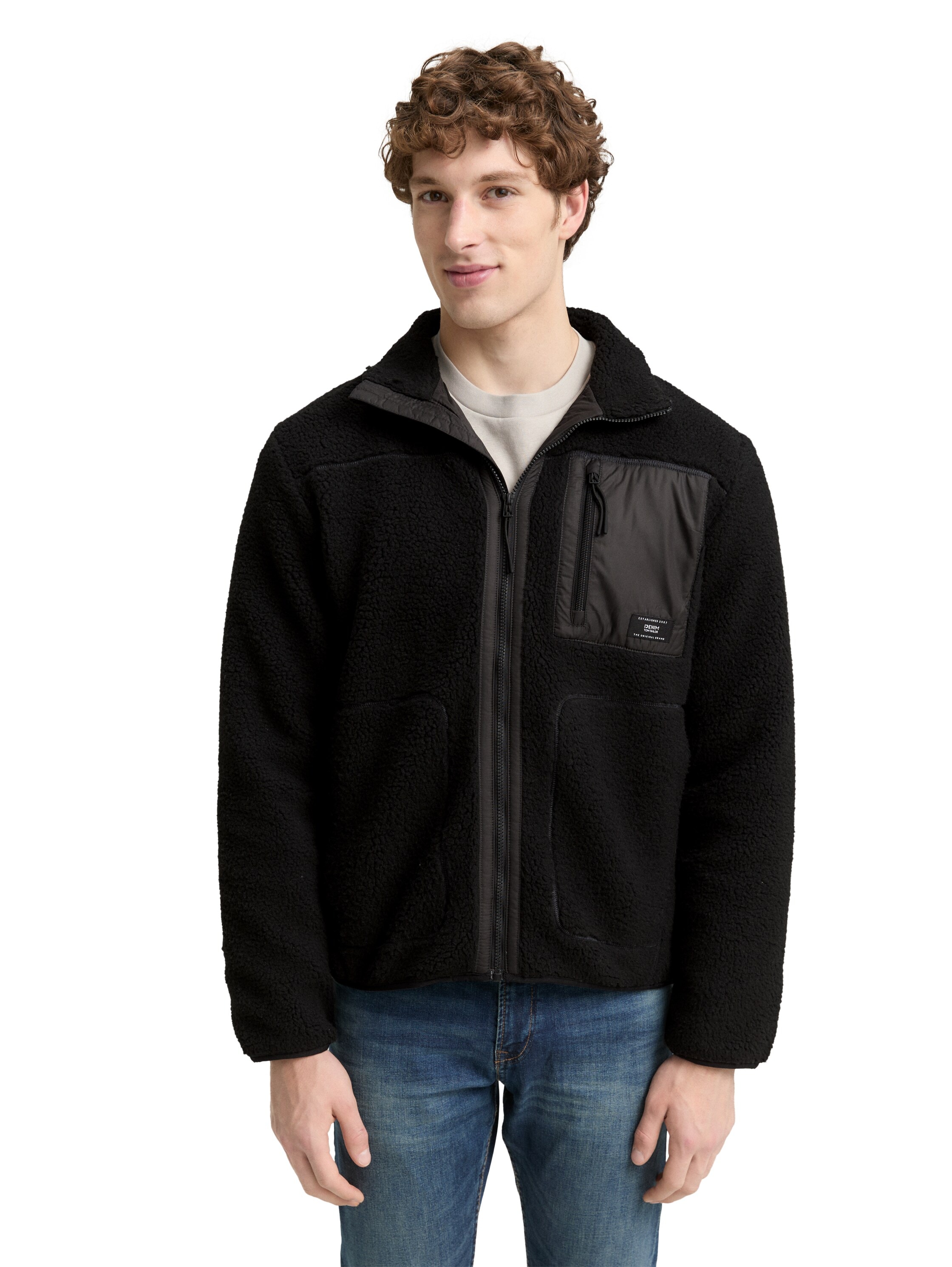 TOM TAILOR Denim Fleecejacke, mit Logo Stickerei günstig online kaufen