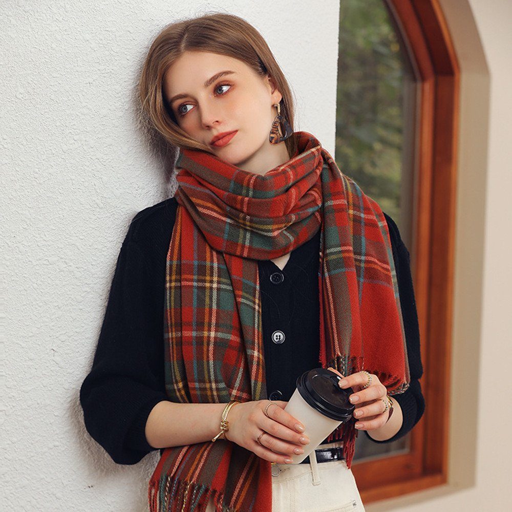 XDeer Wollschal Damen Schal,kuschelweich Karo,Winter Schal günstig online kaufen